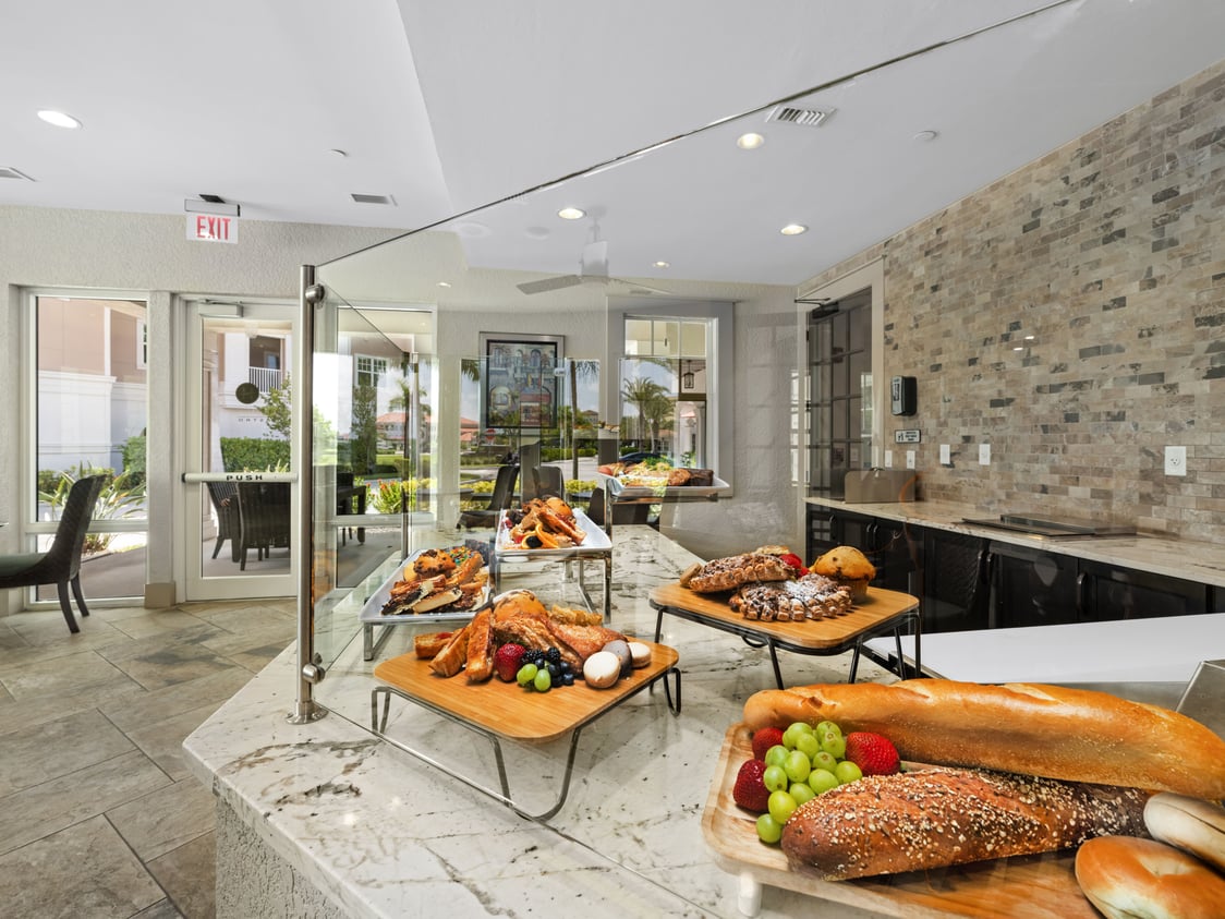 Diamond Oaks Village restaurant counter with fresh bread