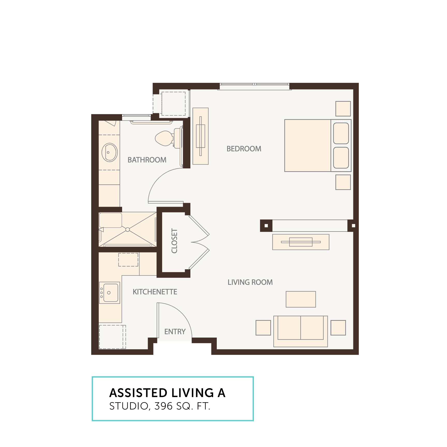 Studio A floor plan