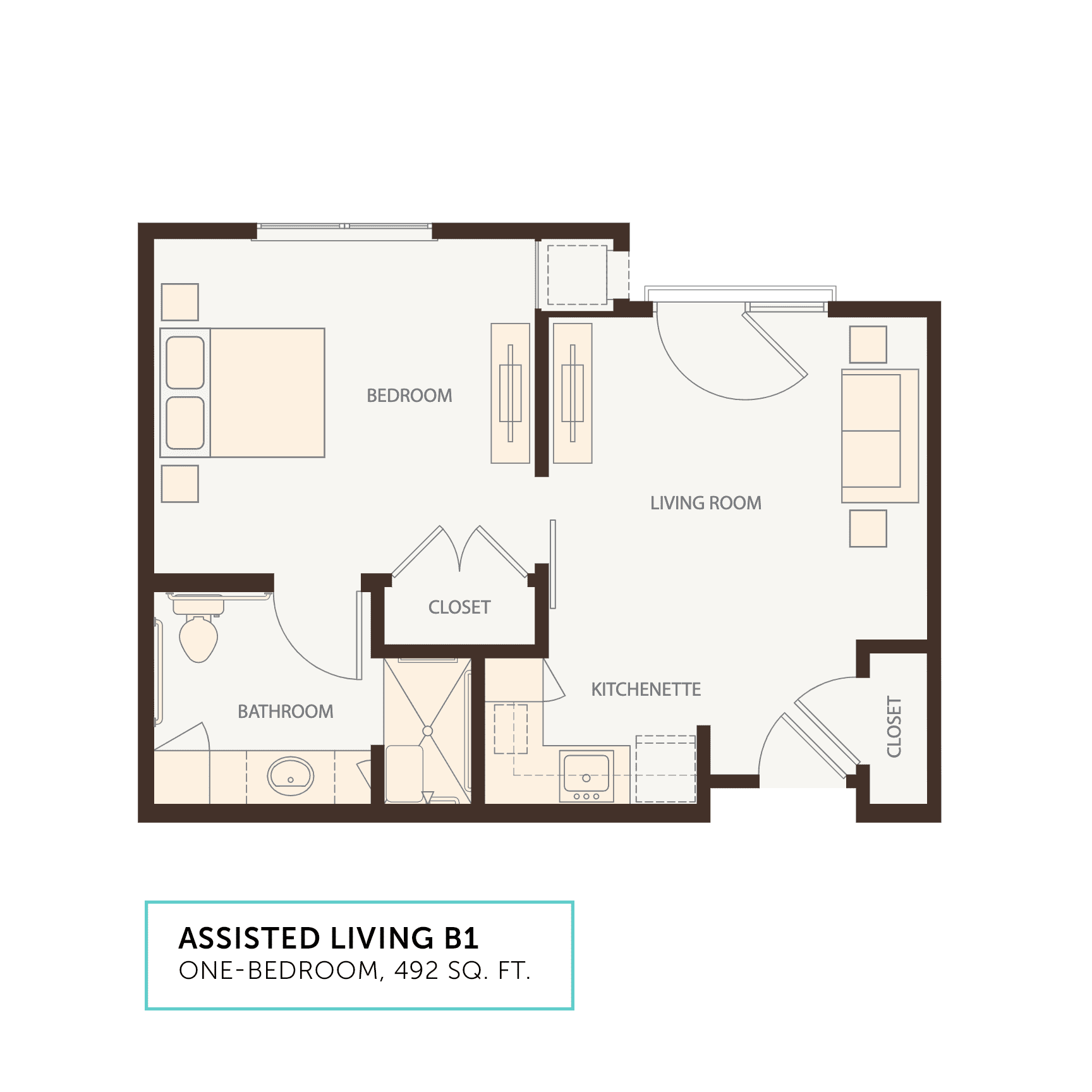 One Bedroom floor plan